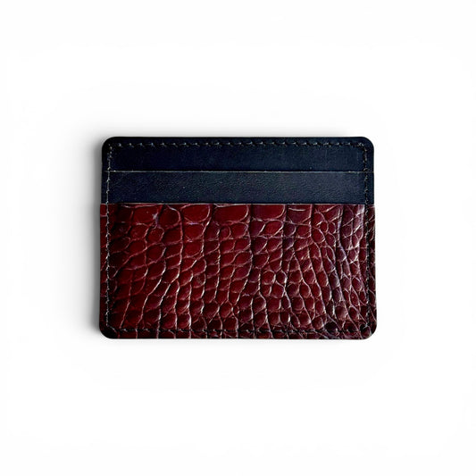 3 Slot Cardholder Wallet - Alligator & Conceria Walpier (Italian Buttero)