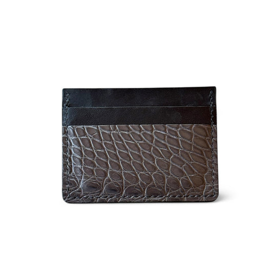 3 Slot Cardholder Wallet - Alligator & Conceria Walpier (Italian Buttero)