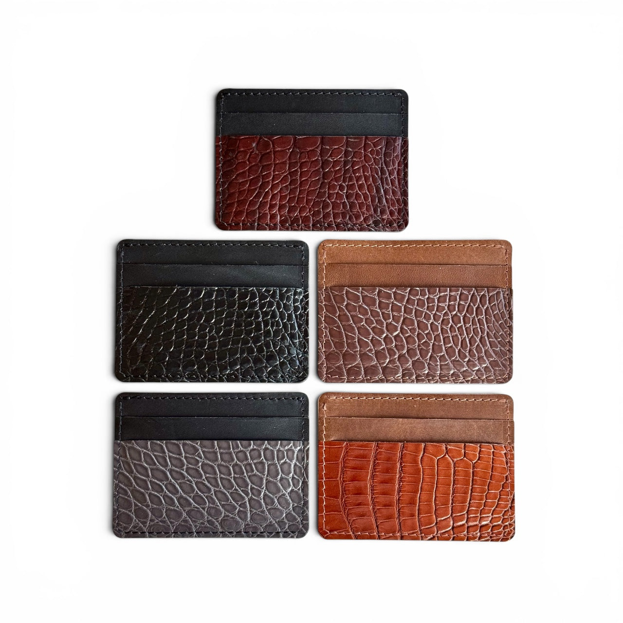 3 Slot Cardholder Wallet - Alligator & Conceria Walpier (Italian Buttero)