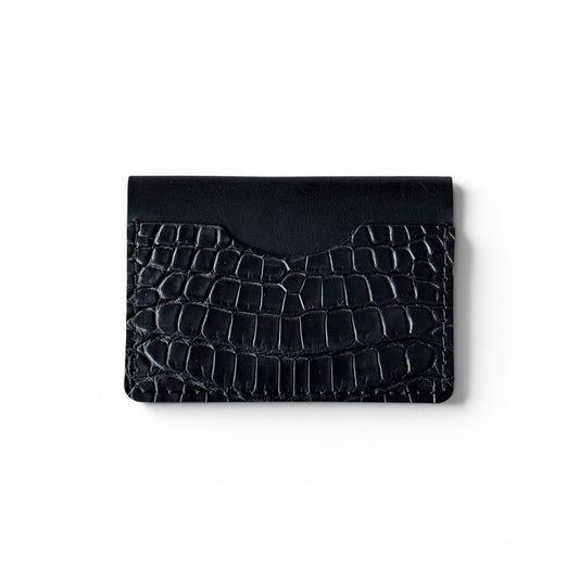 Micro Cardholder Wallet - Alligator & Conceria Walpier (Italian Buttero)