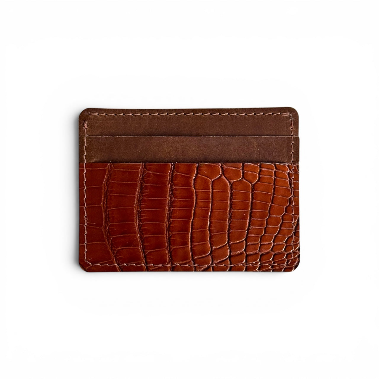 3 Slot Cardholder Wallet - Alligator & Conceria Walpier (Italian Buttero)