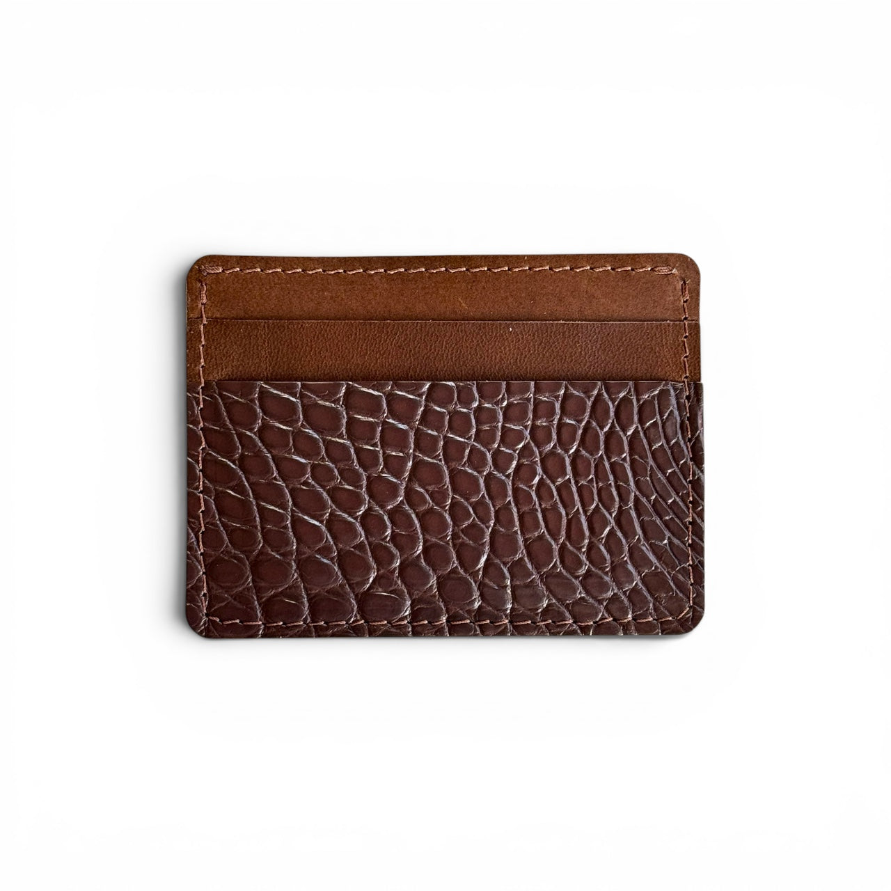 3 Slot Cardholder Wallet - Alligator & Conceria Walpier (Italian Buttero)