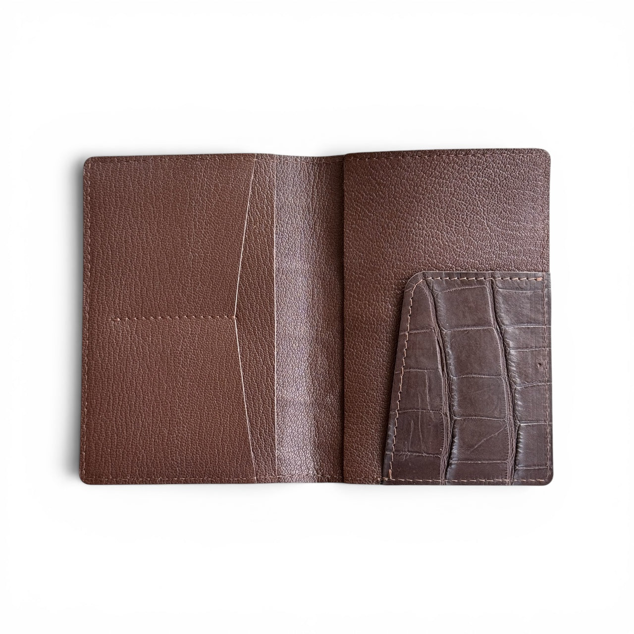 Passport Wallet - Porosus Crocodile  & Alran "Sully" Chevre