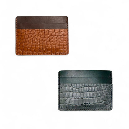5 Slot Cardholder Wallet - Alligator & Conceria Walpier (Italian Buttero)
