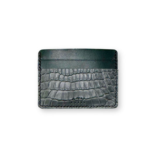 The Rollingwood - Grey Alligator, Italian Black Buttero Cardholder Wallet