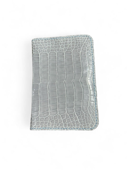 The Westlake - Glacier Grey Crocodile Passport Holder